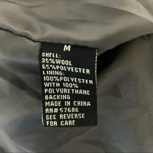 Outer Edge M charcoal gray wool blend belted pea coat - Picture 11 of 11